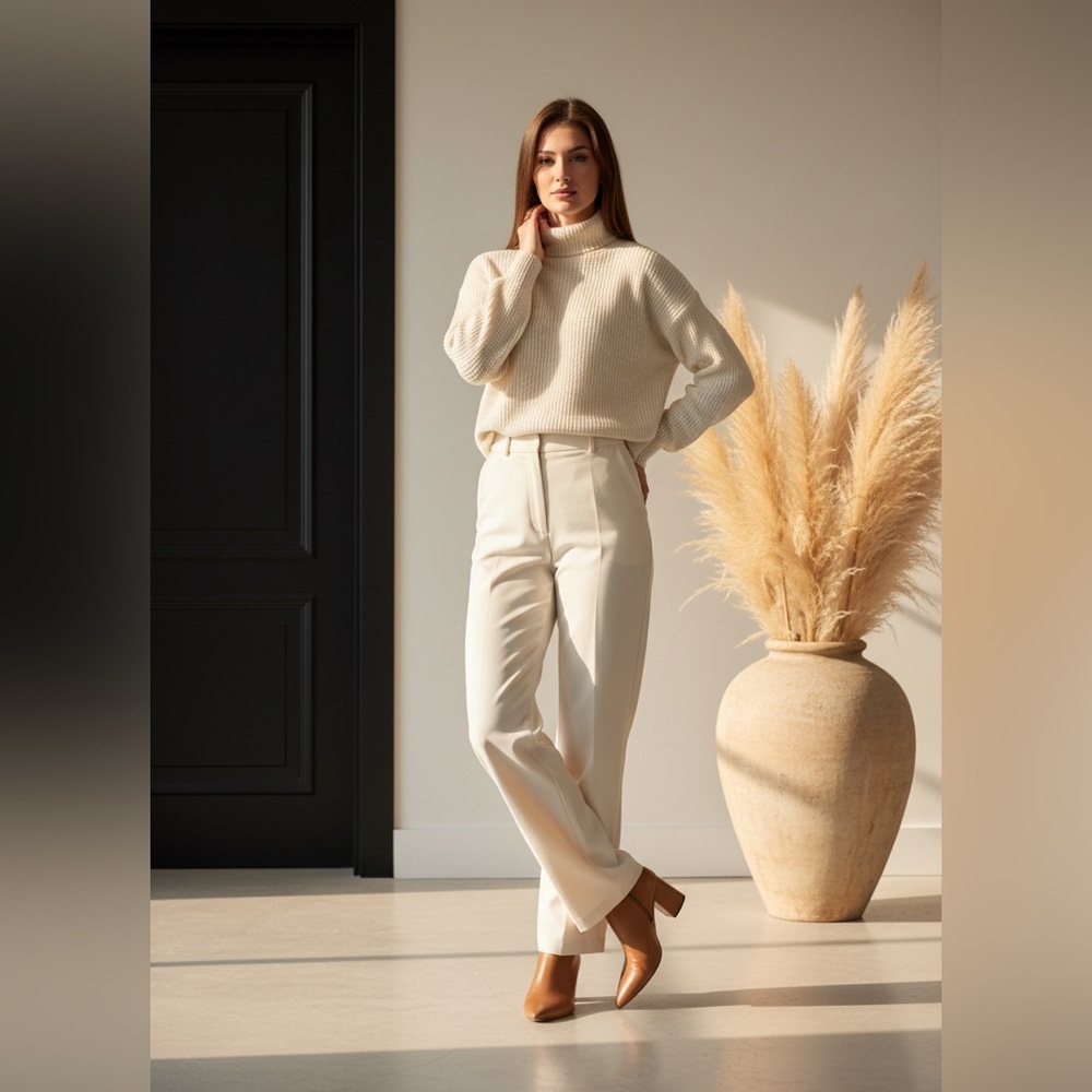 Michael Kors Cream Women's Turtleneck Sweater